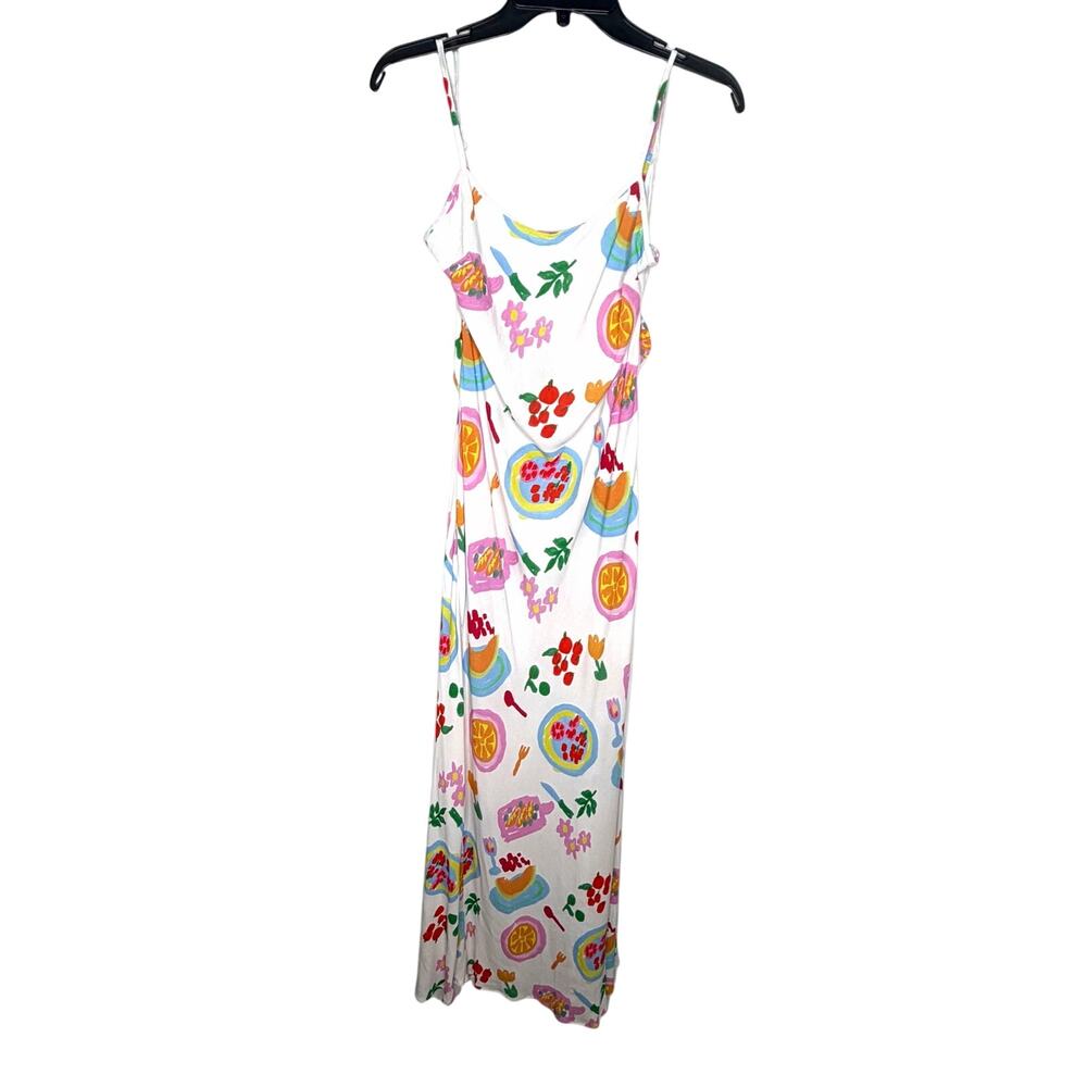 Princess Polly Fruit Print Slip Dress Women's US 8 Resort Beach Coastal Euro